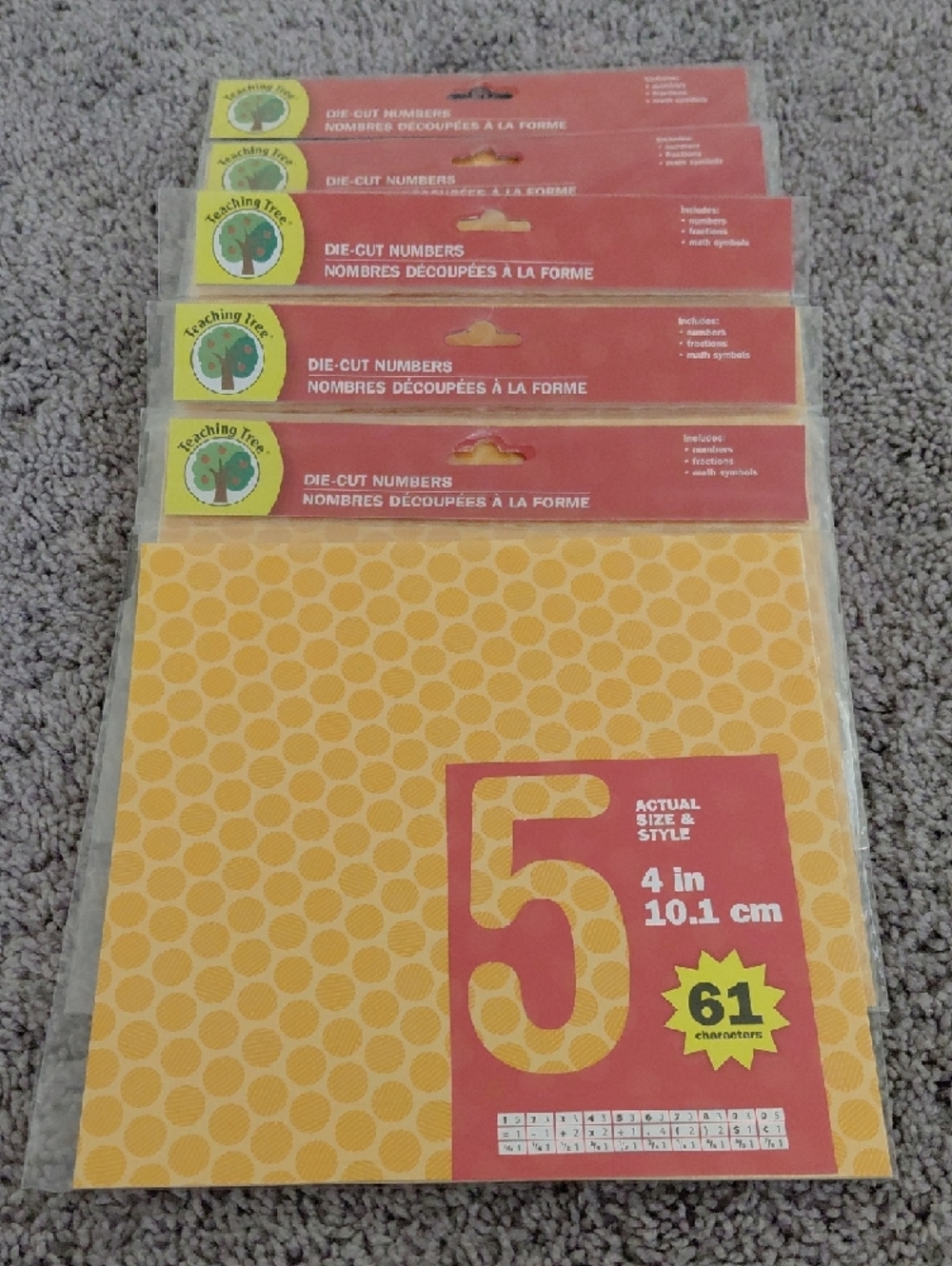 (5) Teaching Tree Die-Cut Numbers - Orange